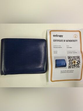 Louis Vuitton Navy Blue Epi Leather Bifold Wallet